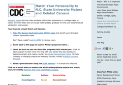 NCSU College Major Match page